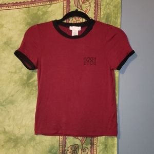 Tilly's burgundy 1981 tshirt